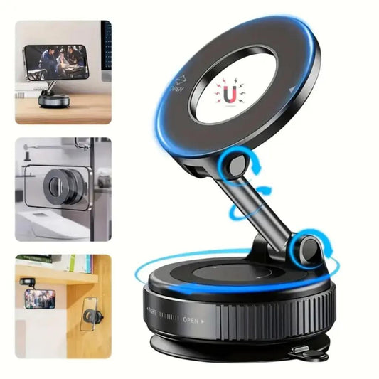 Soporte magnético para teléfono con succión por vacío